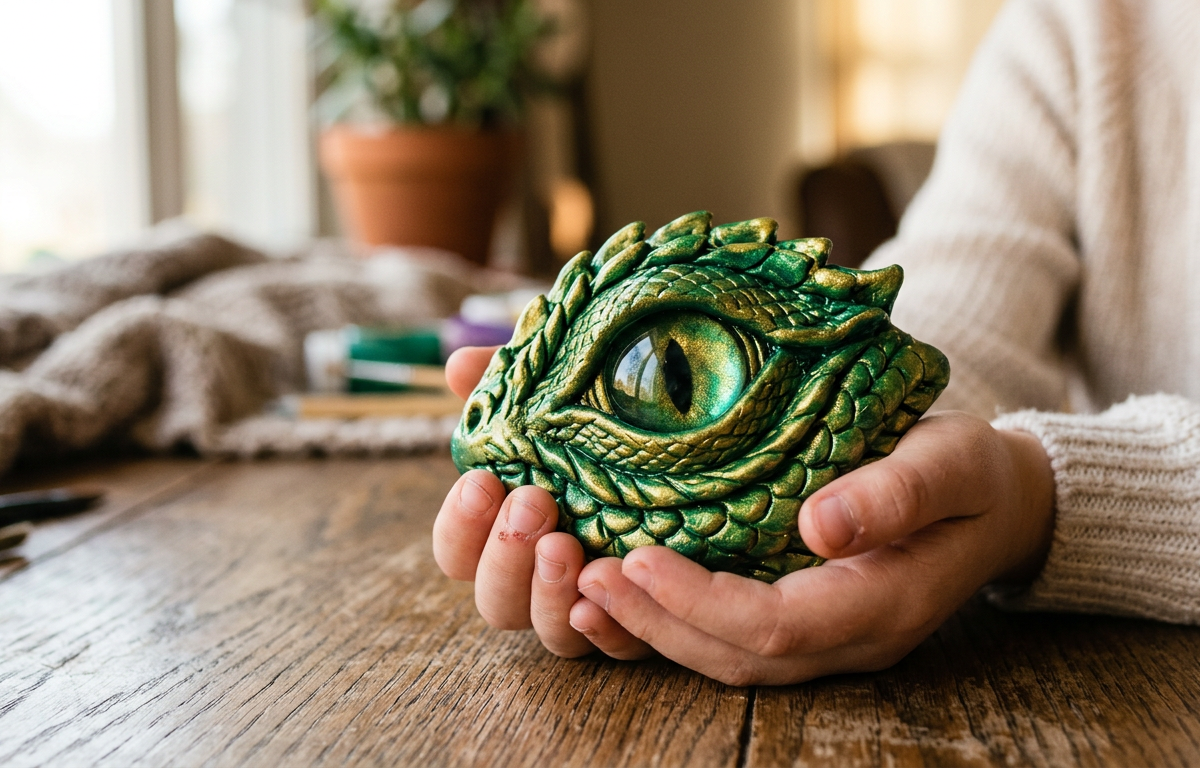 Ancient Dragon Eye Forged in Glistening Clay — Fantasy & Characters activity for ages 6–10 years (indoor, 780 min)
