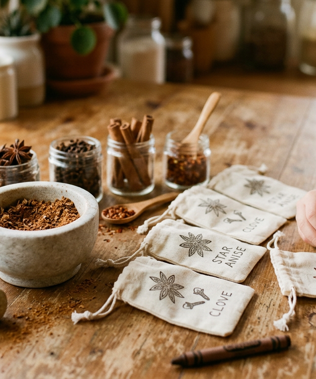 Aromatic Herb and Spice Grinding Station — Sensory Play activity for ages 5–9 years (indoor, 45 min)