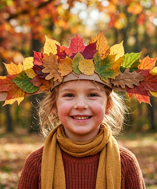 Autumn Leaf Nature Crown — Holidays & Seasons activity for ages 4–8 years (indoor, 30 min)