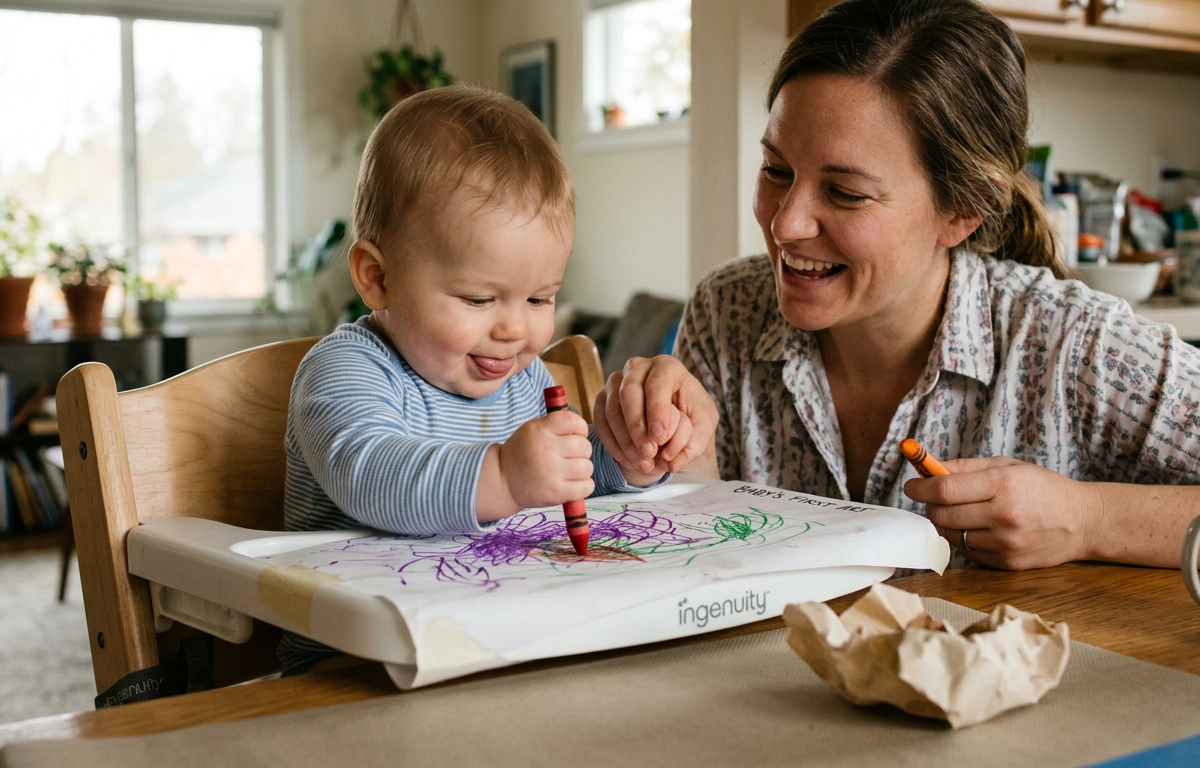 My First Masterpiece: Crumpled Paper & Crayon Fun — Baby (0–12 months) activity for ages 10–12 months (indoor, 10 min)