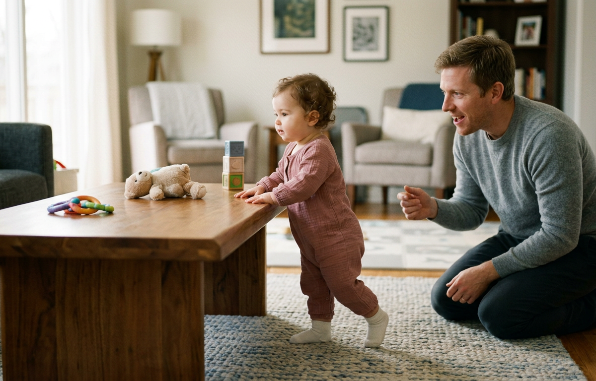 Month 11: First-Words Narration Walk — Baby (0–12 months) activity for ages 10–11 months (indoor, 10 min)