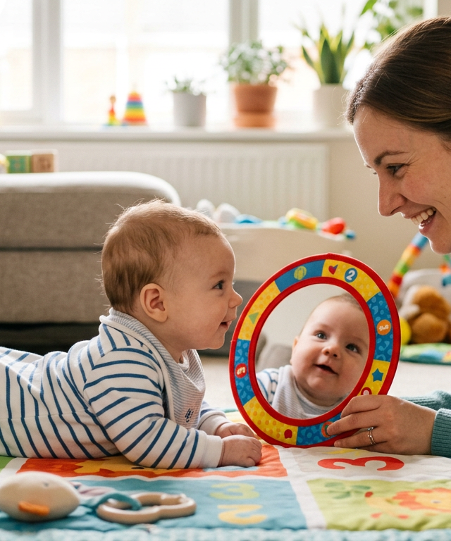Month 2: Social Smiles & Cooing Chats — Baby (0–12 months) activity for ages 1–2 months (indoor, 5 min)
