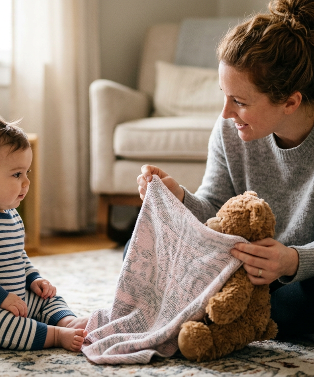 Month 7: Peekaboo & Object Permanence — Baby (0–12 months) activity for ages 6–7 months (indoor, 10 min)