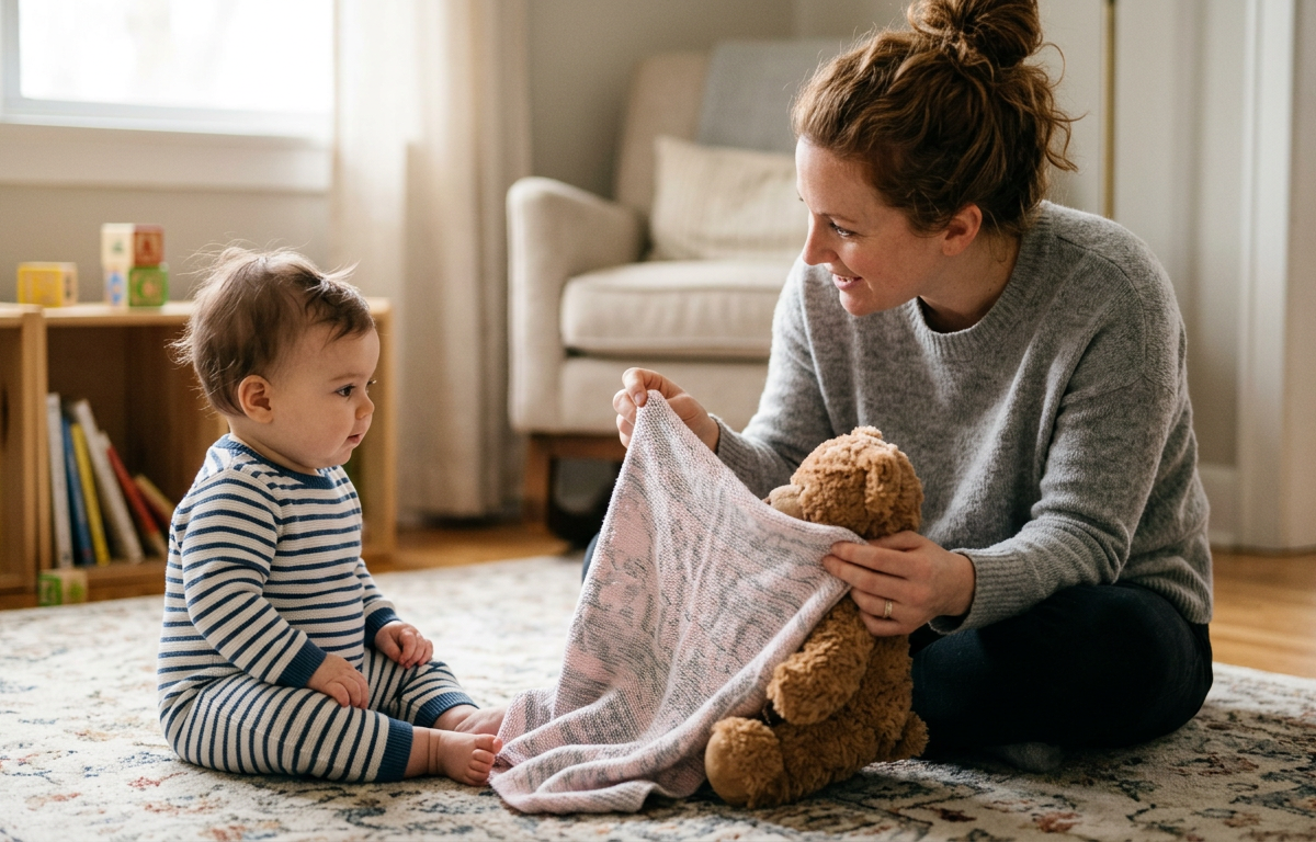 Month 7: Peekaboo & Object Permanence — Baby (0–12 months) activity for ages 6–7 months (indoor, 10 min)