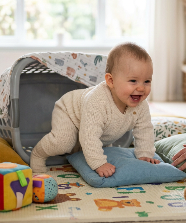 Month 8: Safe Crawling Obstacle Course — Baby (0–12 months) activity for ages 7–8 months (indoor, 10 min)