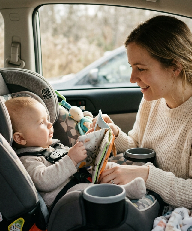 Car-Seat Companion Kit: Soothing On The Go — Baby (0–12 months) activity for ages 0–6 months (indoor, 15 min)