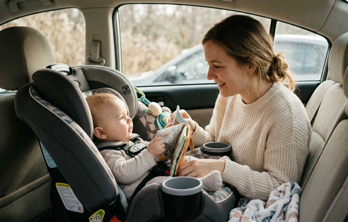 Car-Seat Companion Kit: Soothing On The Go — Baby (0–12 months) activity for ages 0–6 months (indoor, 15 min)