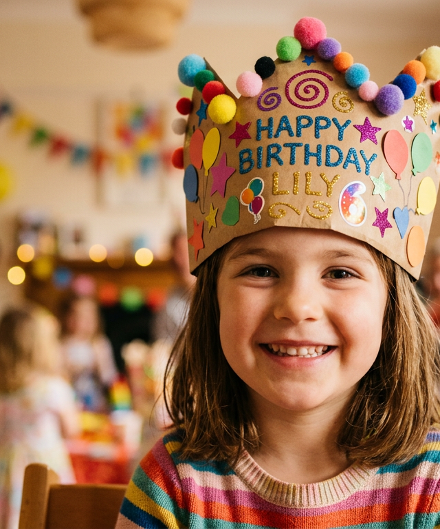 Birthday Crown from a Paper Bag — Holidays & Seasons activity for ages 4–8 years (indoor, 25 min)