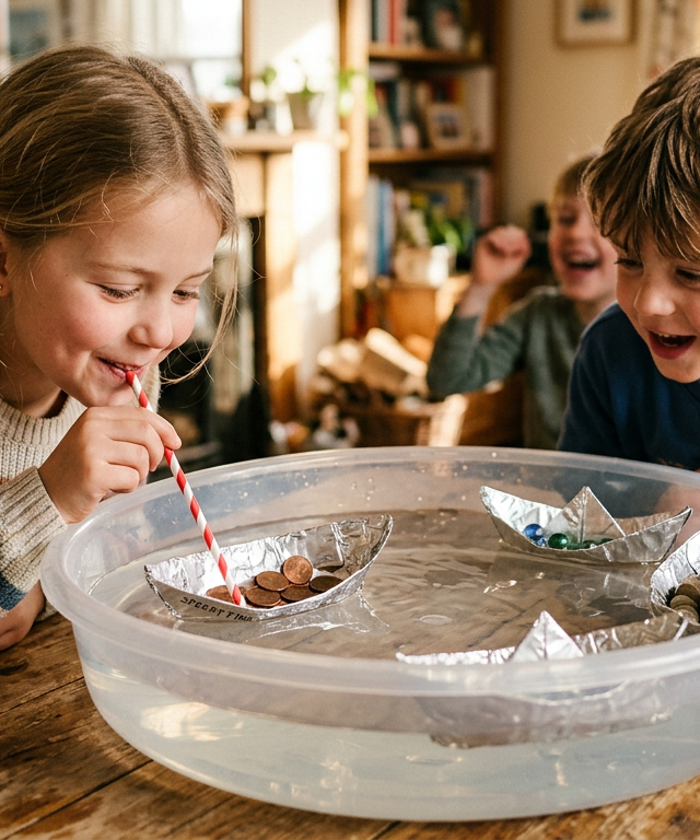 Tin-Foil Boat Race Regatta — Water Play activity for ages 5–10 years (indoor, 30 min)