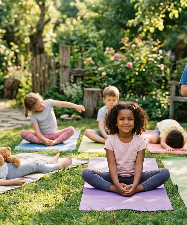 Garden Sun Flow Kids Yoga — Movement activity for ages 3–8 years (indoor, 25 min)