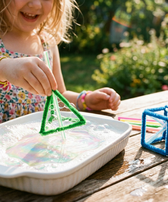 Geometric Shape 3D Bubble Wand Factory — Numbers & Math activity for ages 6–10 years (outdoor, 60 min)