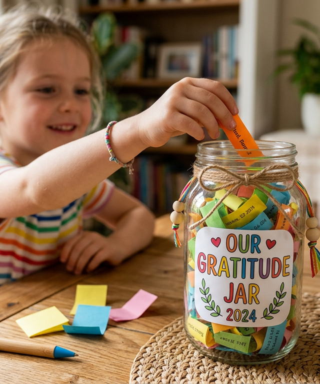 Gratitude Jar Pull — Conversation & Connection activity for ages 3–12 years (indoor, 15 min)