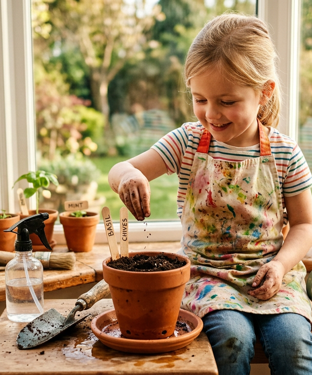 Grow a Windowsill Mini Herb Pot — Life Skills activity for ages 4–8 years (indoor, 20 min)