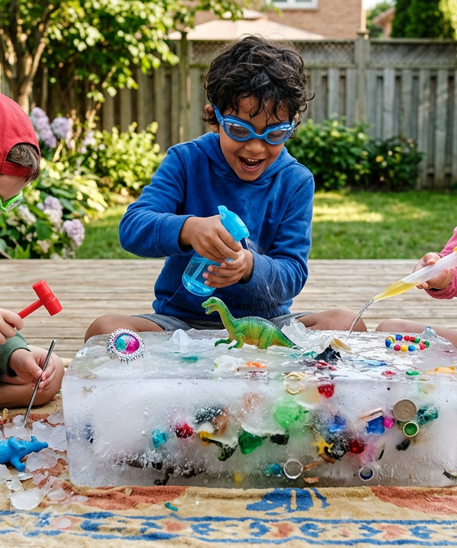Ice Excavation Treasure Dig — Water Play activity for ages 3–8 years (outdoor, 30 min)