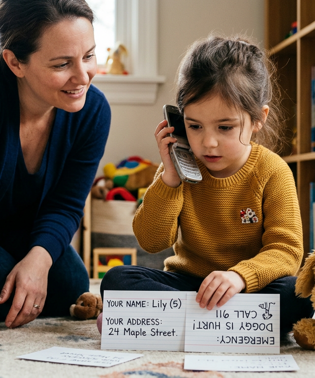 Practice Calling Emergency Numbers — Life Skills activity for ages 5–9 years (indoor, 25 min)