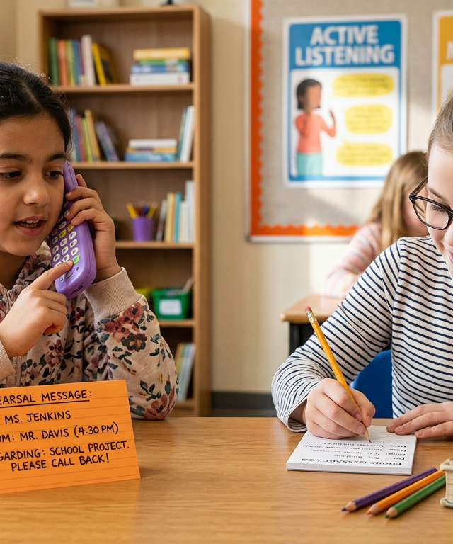 Phone Message Etiquette Role-Play — Life Skills activity for ages 6–10 years (indoor, 25 min)