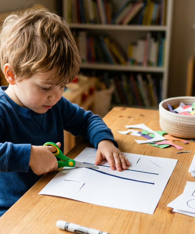 Safe Scissors Cutting Lines Course — Life Skills activity for ages 4–7 years (indoor, 20 min)