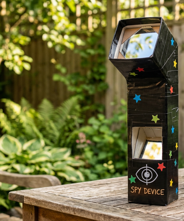 Super Spy Recycled Cardboard Backyard Periscope — Science Experiments activity for ages 7–12 years (outdoor, 45 min)