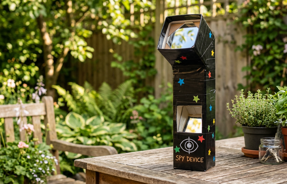 Super Spy Recycled Cardboard Backyard Periscope — Science Experiments activity for ages 7–12 years (outdoor, 45 min)