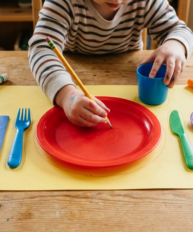 Table-Setting Placemat Template — Life Skills activity for ages 4–8 years (indoor, 30 min)