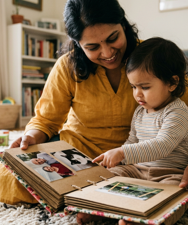 My First Words Photo Album — Toddler (12–36 months) activity for ages 18–24 months (indoor, 20 min)
