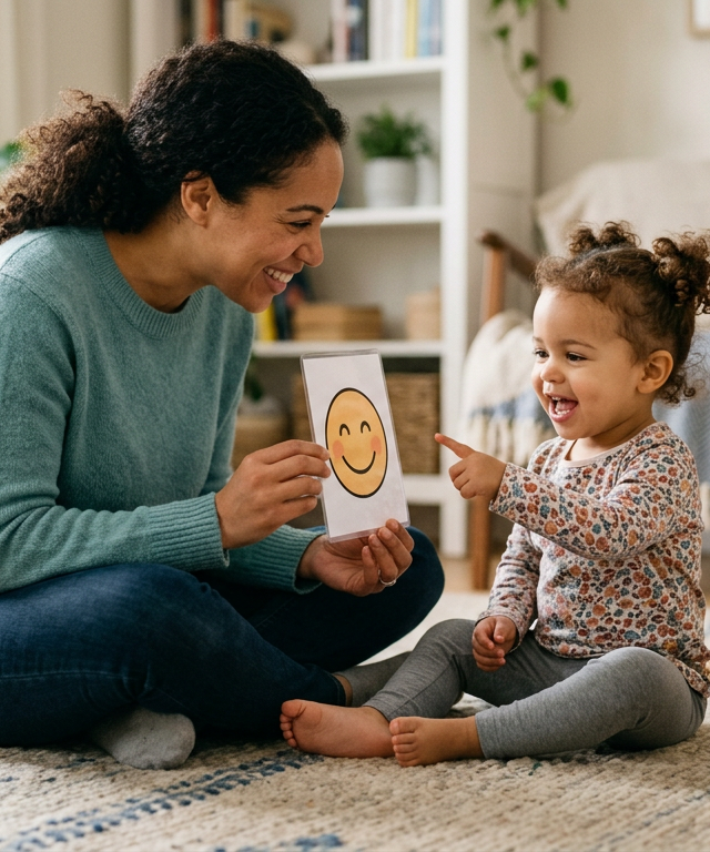 Feeling Faces Fun! — Toddler (12–36 months) activity for ages 24–30 months (indoor, 15 min)
