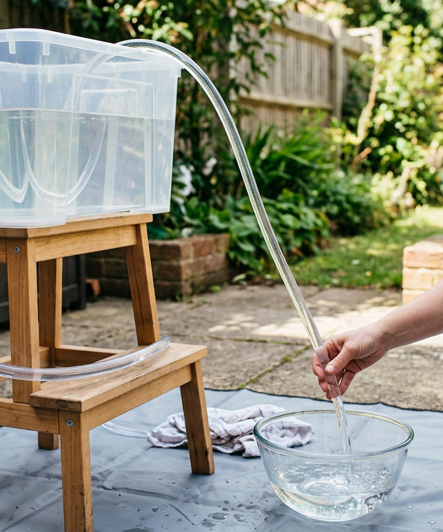 Clear Tube Siphon Water Experiment — Water Play activity for ages 5–10 years (outdoor, 20 min)