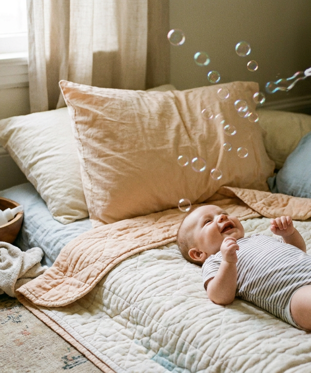 Belly-Up Bubble Pop — Baby (0–12 months) activity for ages 1–3 months (indoor, 5 min)