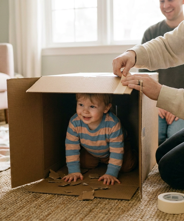 The Amazing Cardboard Tunnel Adventure — Play Together activity for ages 2–5 years (indoor, 25 min)