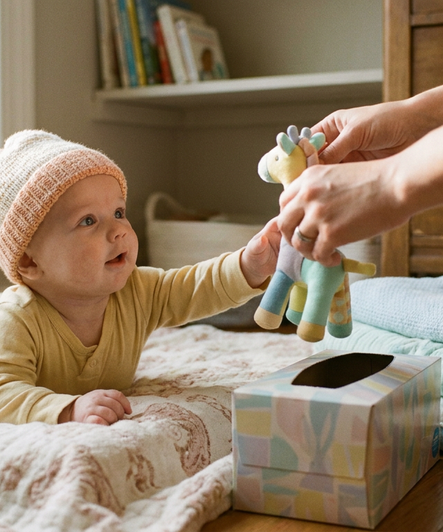 Tissue Box Peek-a-Boo! — Baby (0–12 months) activity for ages 1–3 months (indoor, 5 min)