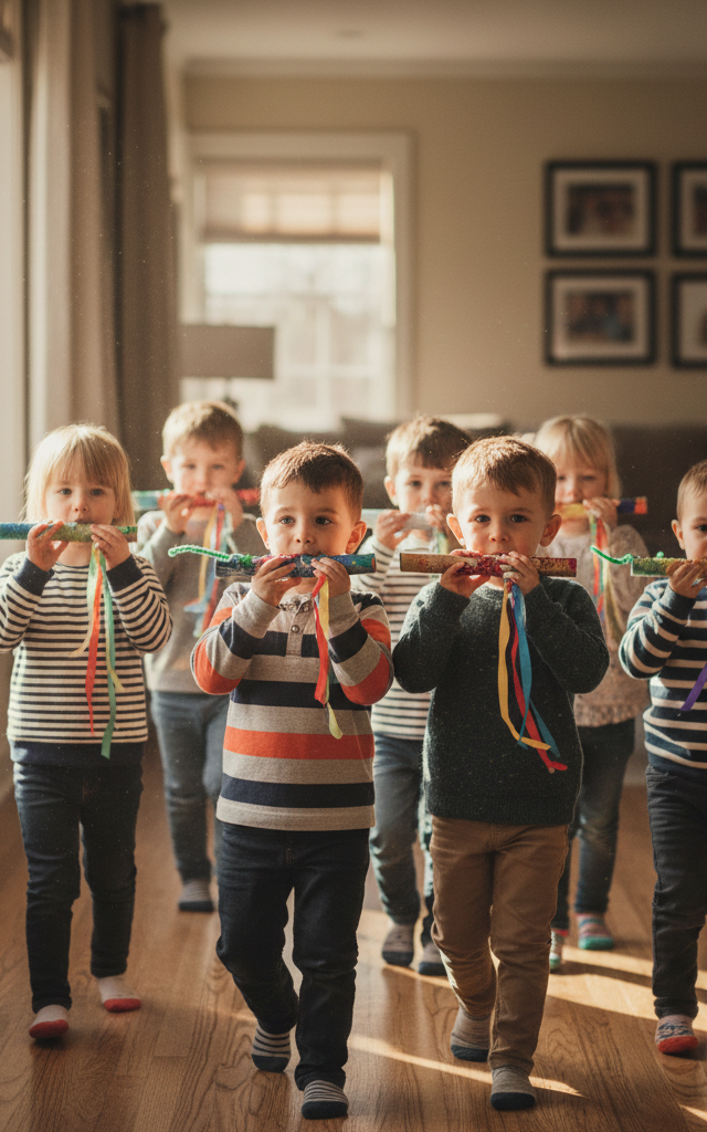 Cardboard Tube Kazoo Parade — Music activity for ages 5–9 years (indoor, 30 min)