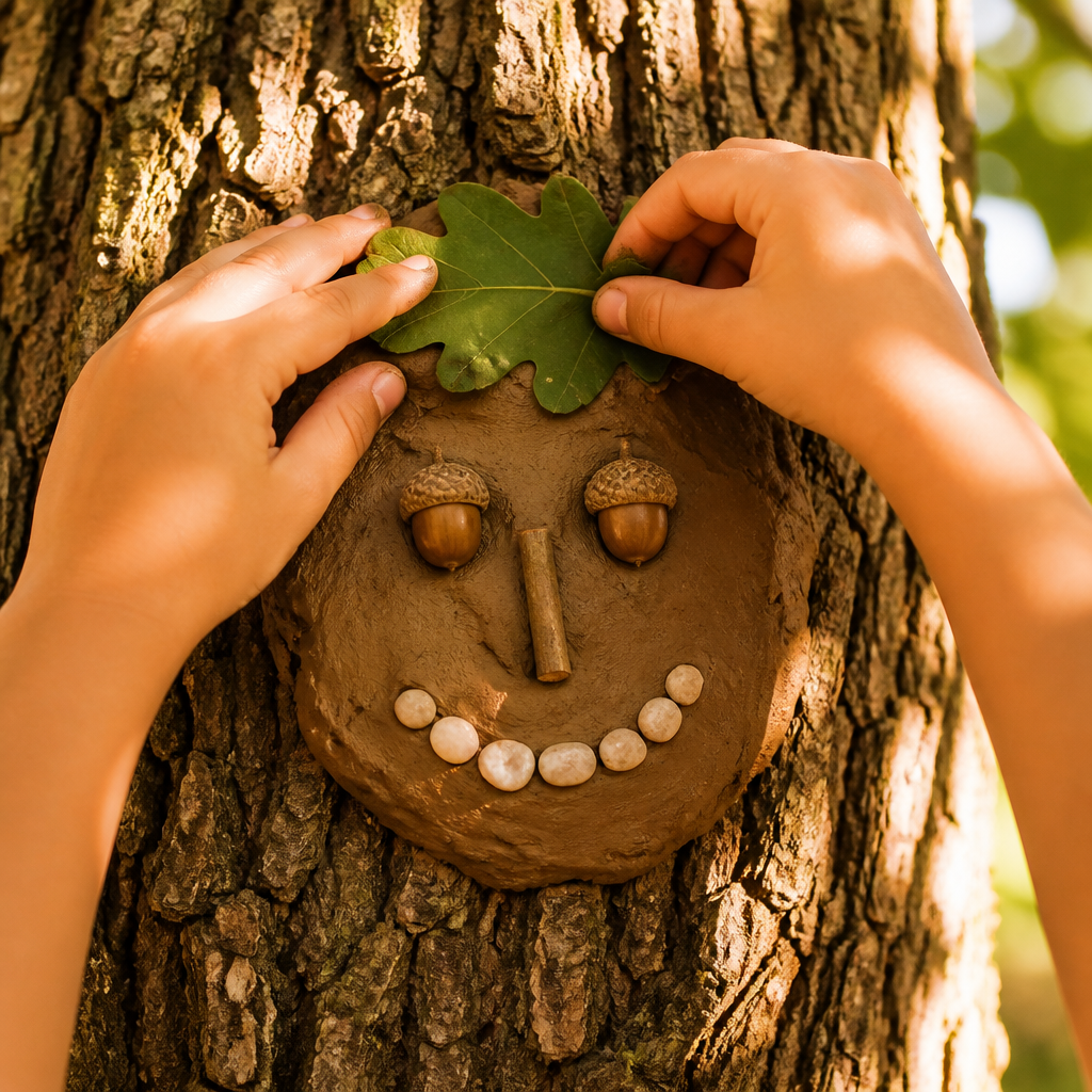 Clay Face Tree Spirit Sculptures — Nature & Outdoor Play activity for ages 5–10 years (outdoor, 45 min)