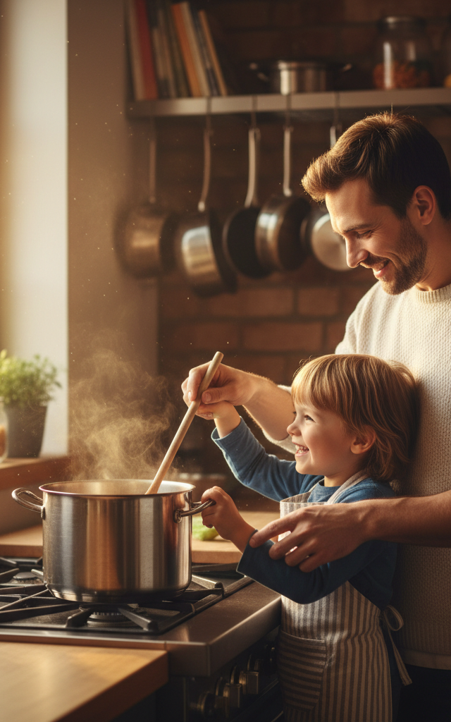 Cook-Together Story Swap — Conversation & Connection activity for ages 4–99 years (indoor, 20 min)