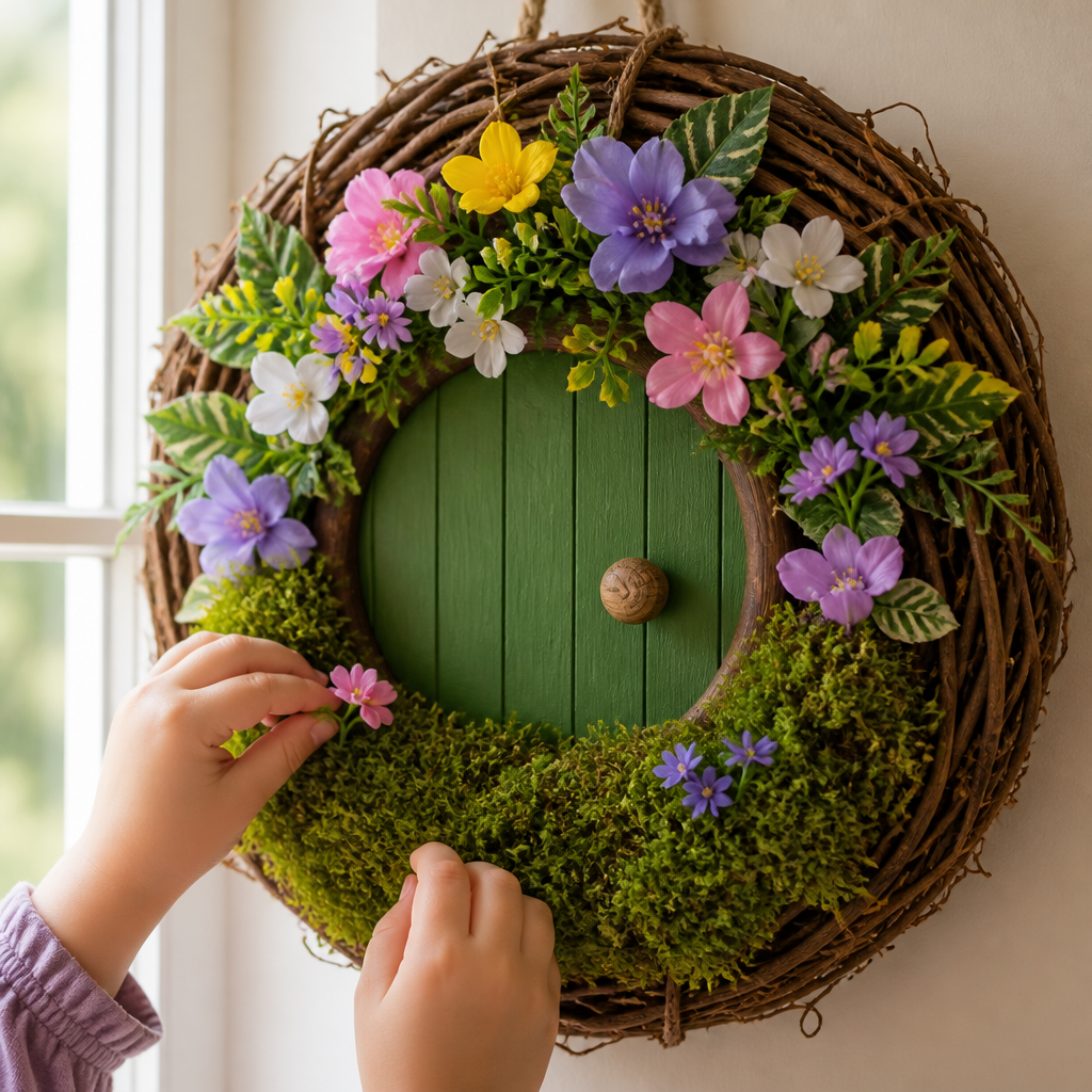 DIY Hobbit Door Welcome Wreath — Fantasy & Characters activity for ages 5–9 years (indoor, 75 min)