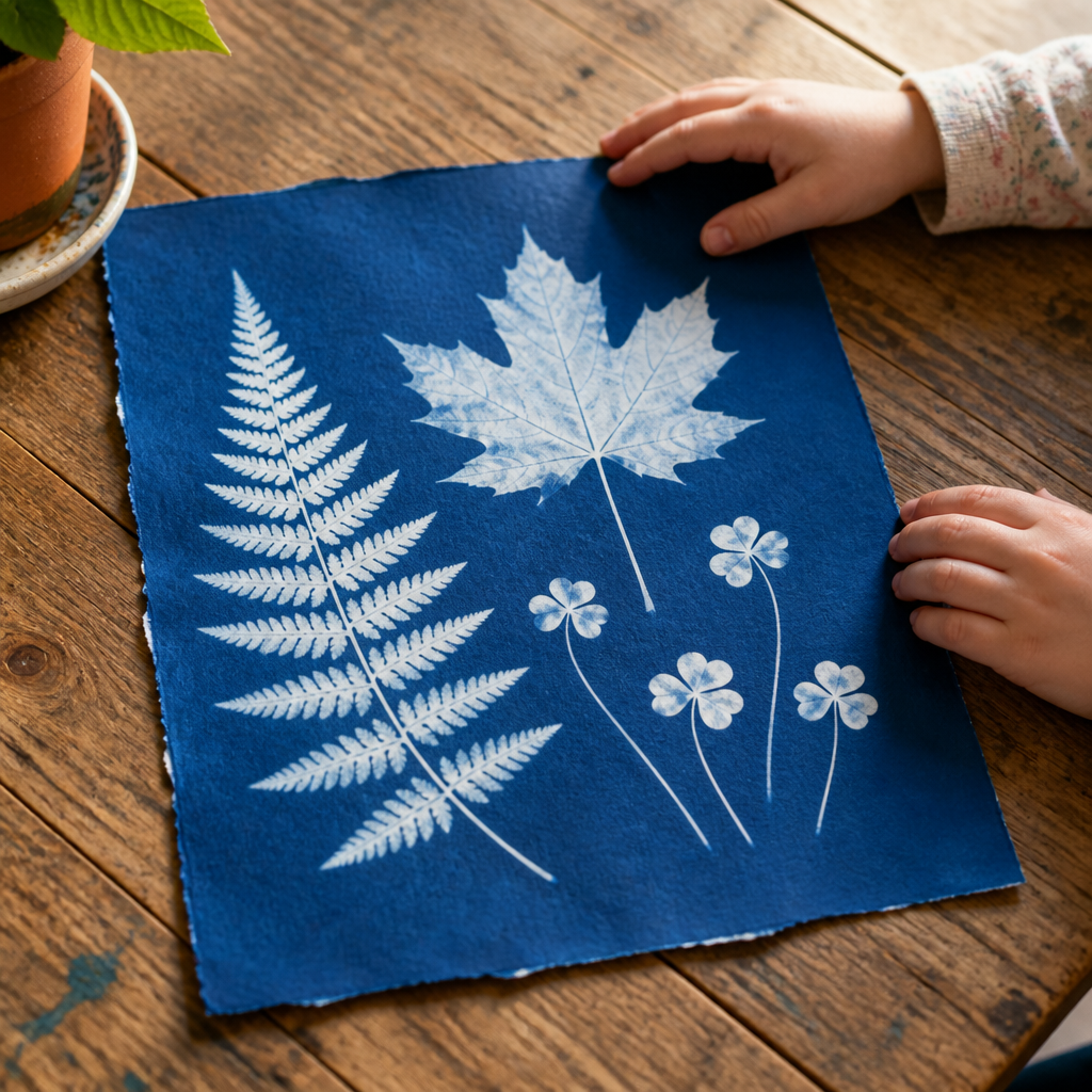 DIY Solar Paper Nature Contact Prints — Nature & Outdoor Play activity for ages 5–9 years (outdoor, 30 min)