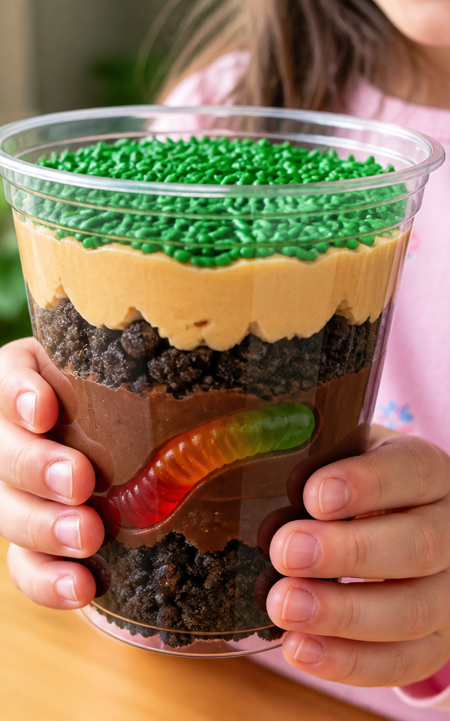 Edible Soil Layer Parfait with Gummy Worms — Cooking & Baking activity for ages 4–8 years (indoor, 45 min)
