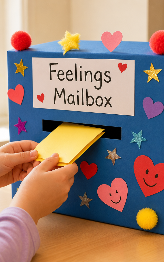 Family Feelings Mailbox and Letter Exchange — Building Character activity for ages 4–8 years (indoor, 75 min)