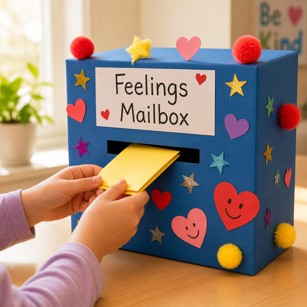 Family Feelings Mailbox and Letter Exchange — Building Character activity for ages 4–8 years (indoor, 75 min)