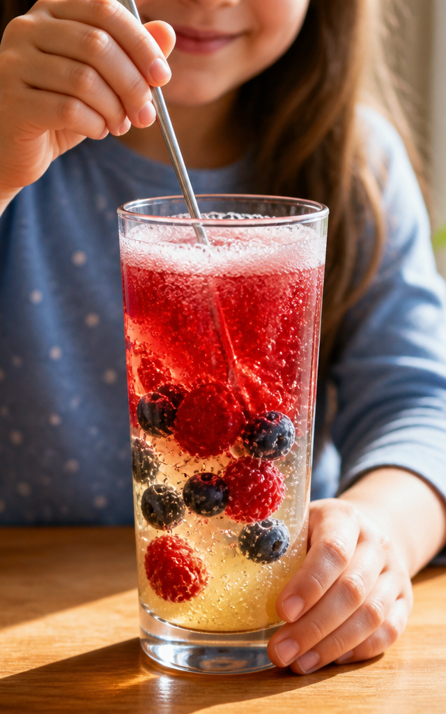 Fizzy Fruit Volcano Soda Fountain — Cooking & Baking activity for ages 5–9 years (indoor, 15 min)