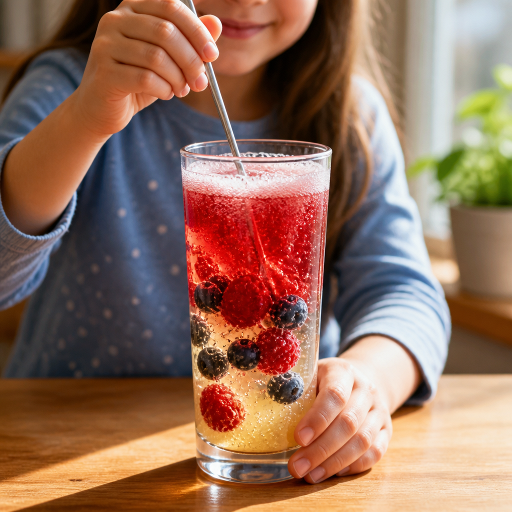 Fizzy Fruit Volcano Soda Fountain — Cooking & Baking activity for ages 5–9 years (indoor, 15 min)