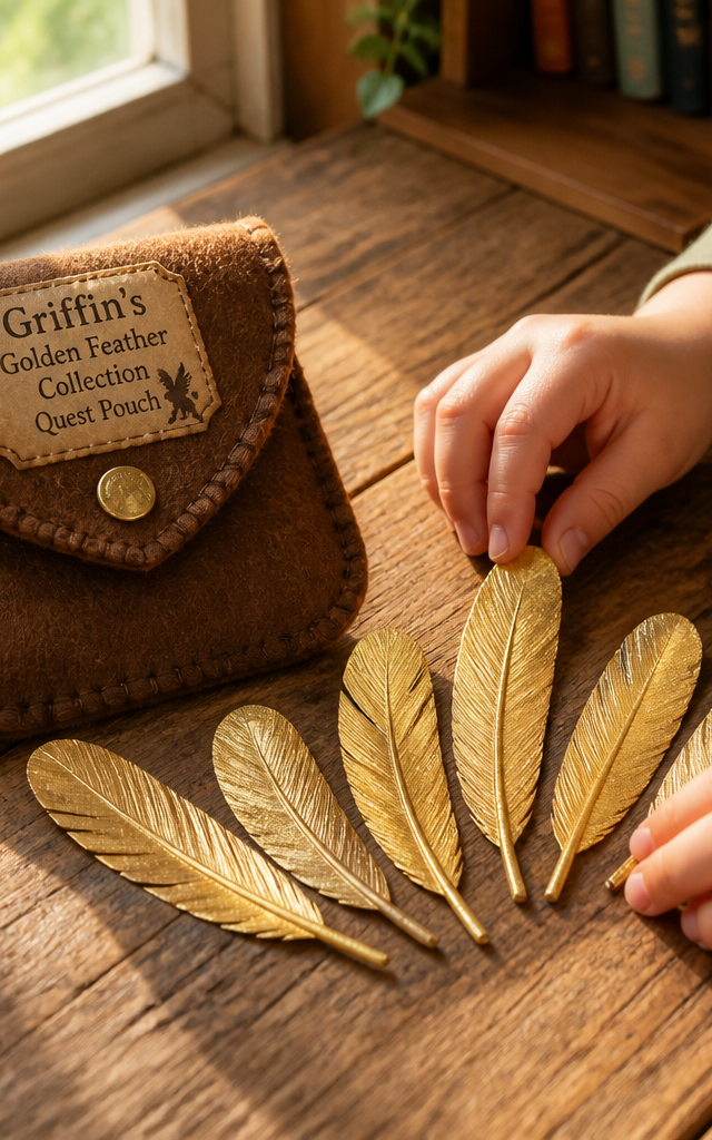 Griffin's Golden Feather Collection Quest Pouch — Fantasy & Characters activity for ages 5–8 years (indoor, 120 min)