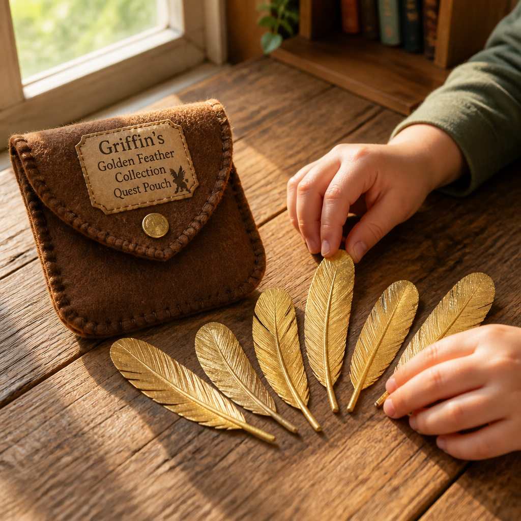 Griffin's Golden Feather Collection Quest Pouch — Fantasy & Characters activity for ages 5–8 years (indoor, 120 min)