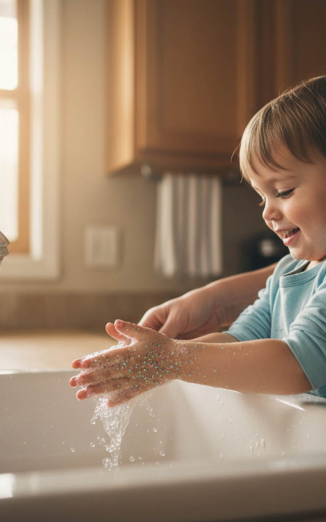 Glitter-Germ Handwashing Lesson — Life Skills activity for ages 3–7 years (indoor, 15 min)