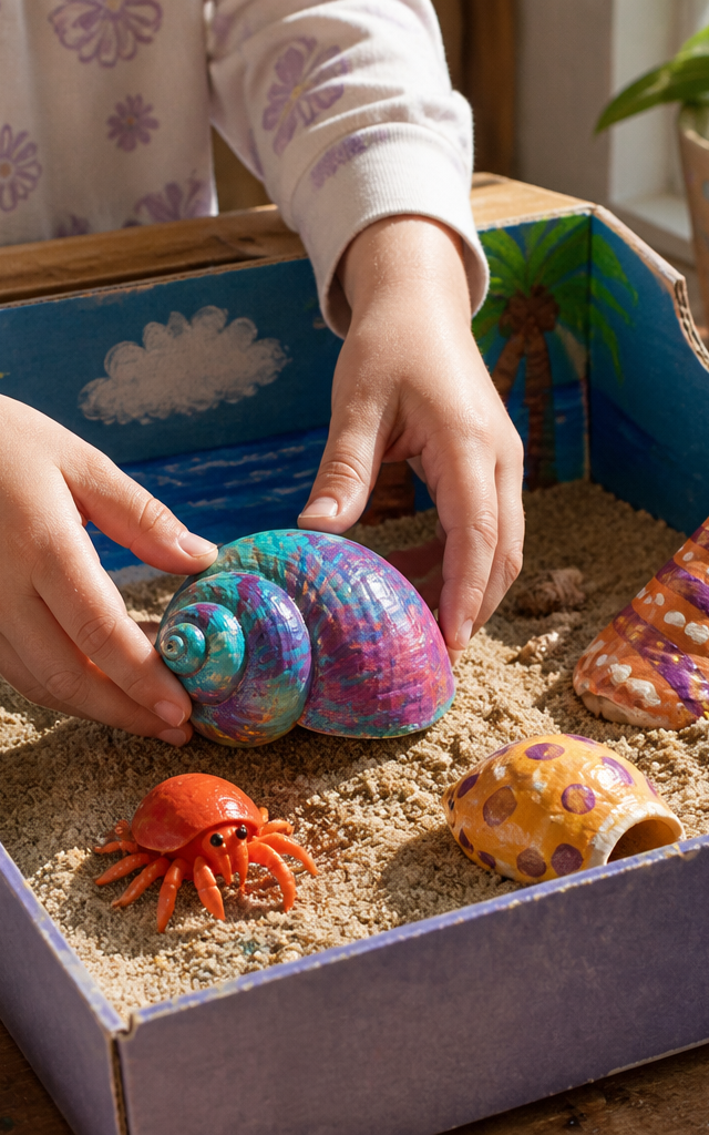 Hermit Crab Shell Exchange Diorama — Animals activity for ages 6–10 years (indoor, 180 min)