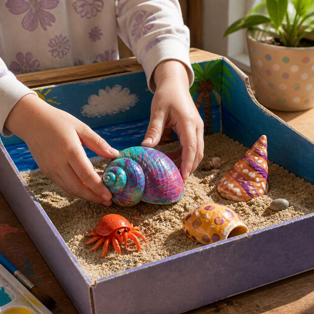 Hermit Crab Shell Exchange Diorama — Animals activity for ages 6–10 years (indoor, 180 min)