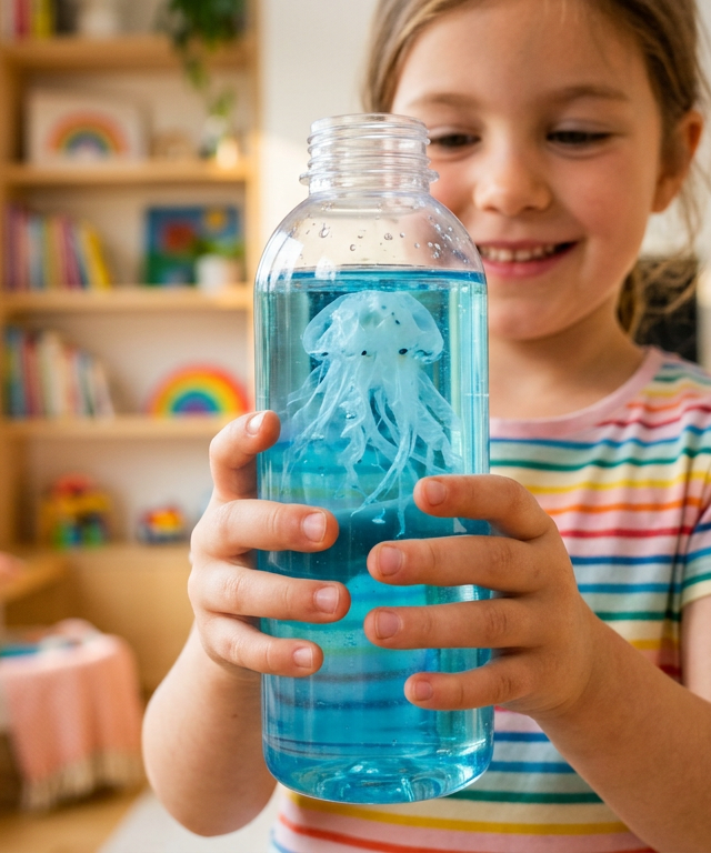 Jellyfish in a Bottle — Animals activity for ages 4–8 years (indoor, 15 min)