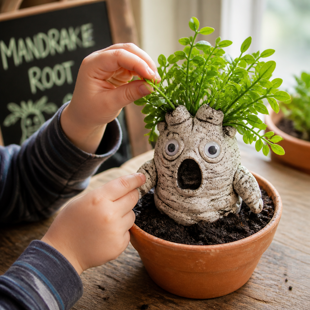 Mandrake Root Herbalist Potting Station — Fantasy & Characters activity for ages 6–10 years (indoor, 120 min)