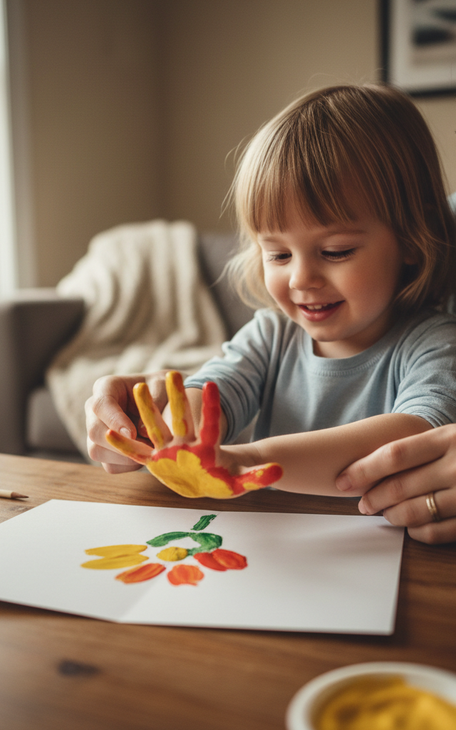 Mother's Day Handprint Flower Card — Holidays & Seasons activity for ages 3–8 years (indoor, 25 min)