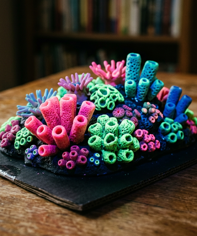 Glow-in-the-Dark Deep Sea Clay Coral Reef — Animals activity for ages 5–10 years (indoor, 45 min)