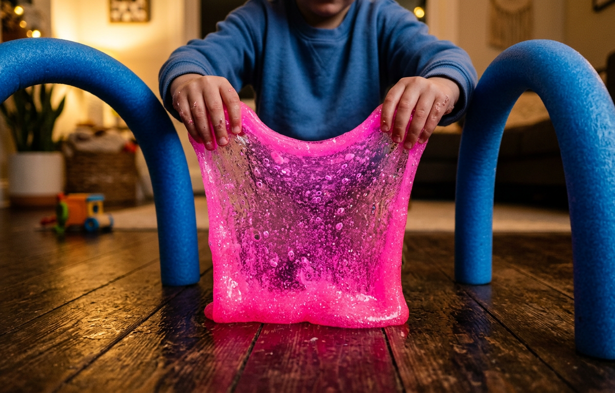 Glow-in-the-Dark Jellyfish Slime Obstacle Course — Sensory Play activity for ages 5–10 years (indoor, 45 min)